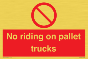 No riding on pallet trucks